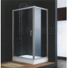 不锈钢方形趟门加中柱安全可靠稳固全钢化玻璃淋浴房